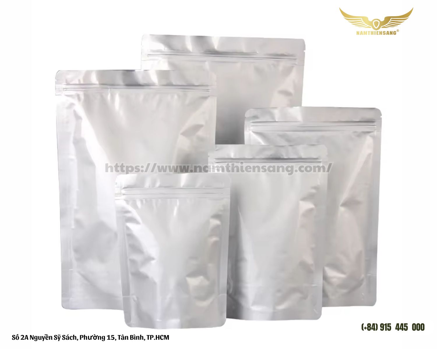 Kích thước Túi Nhôm Bạc Đựng Cà Phê